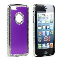iPhone 5 5S  Aluminum Diamond Chrome Case (Purple)